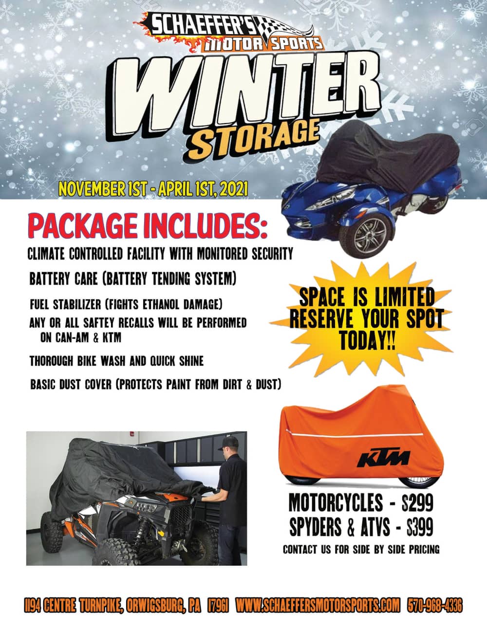 Schaeffer's Motorsports Let Us Pamper Your Baby This Winter!